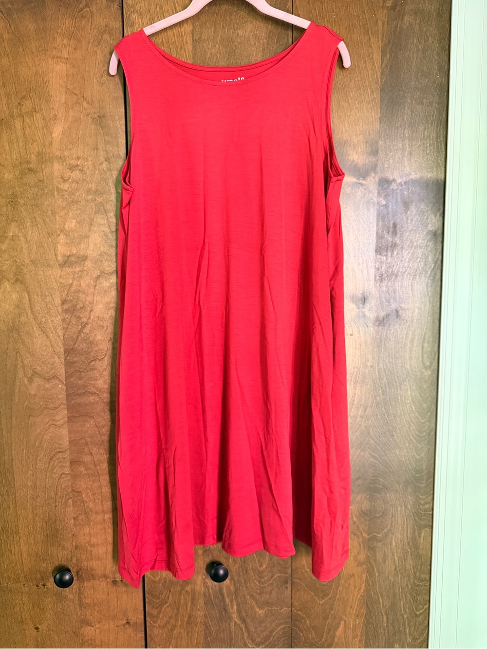 wool& XL Red Sleeveless Tank Swing Dress